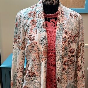 Chico’s girlfriend jacket Chico size 2 (14-16) & coordinating top Maurice’s XL